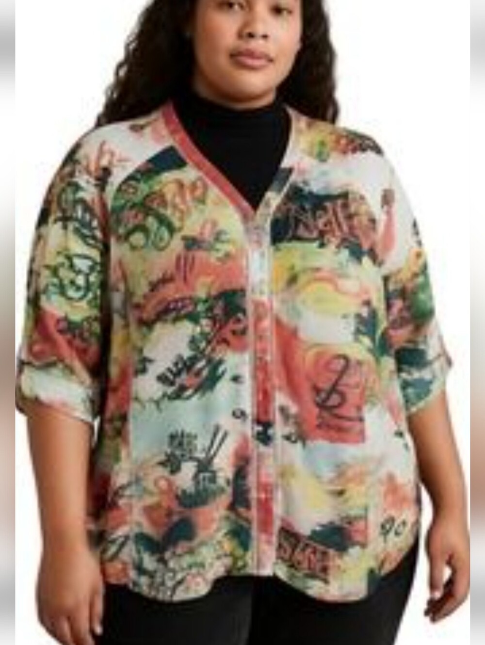 Seven 7 Melissa McCarthy Vivid Abstract Print  Tunic